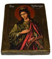 Ikona Święta Katarzyna patronka piekarzy, drukarzy, fryzjerów, kolejarzy