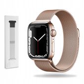 METALOWA BRANSOLETKA MILANESE DO APPLE WATCH 40 / 41 / 42 MM RÓŻOWO ZŁOTY