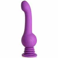 in stymulator silikonowy shaking purple z funkcją rotacji i tłoczenia