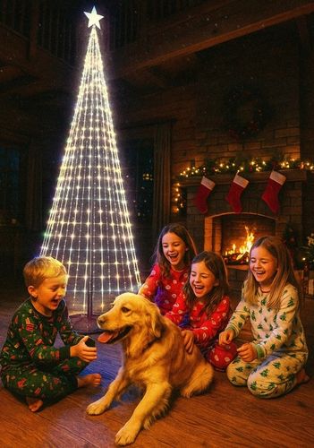 CHOINKA LED 180CM NA STELAŻU ZE ŚWIATEŁKAMI 8 TRYBÓW PROGRAMATOR IP44 na Arena.pl