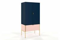 Komoda wysoka Polka Navy Blue / Pink