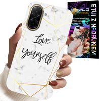 ETUI DO XIAOMI REDMI A5 - BIAŁY MARMUREK W ZŁOTE RAMKI LOVE YOU