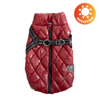 Błyszcząca zimowa kamizelka dla zwierząt czerwona 25-29-41cm 2,5-4 kg