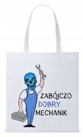 Dla Mechanika Prezent Torba Eco Biała Shopper Z Nadrukiem Ze Zdjęciem