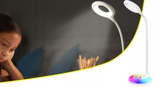 LAMPKA NA BIURKO LED LAMPA BIURKOWA STOJĄCA DO NAUKI DOTYKOWA USB RGB na Arena.pl