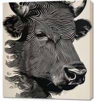 Obraz 90x100cm Byk w Świetlistych Barwach