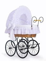 Wiklinowy kosz Mojżesza Retro ze składaną budką Charlotte - naturalny