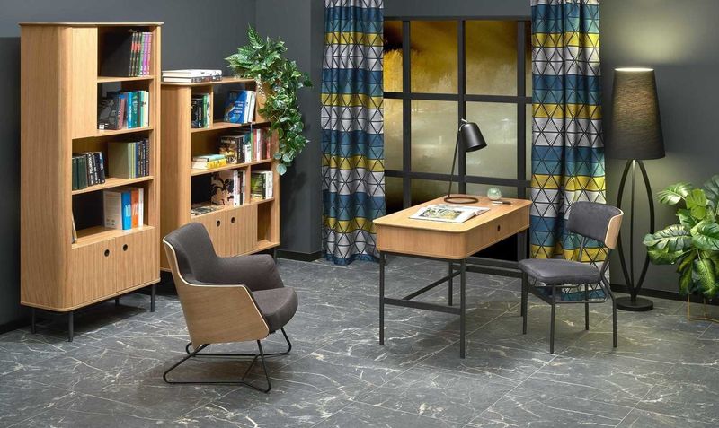 Regał wąski Zefir dąb/czarny zdjęcie 2