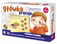 Główka pracuje - 32 zadania logiczne dla dzieci do rysowania i zmazywania