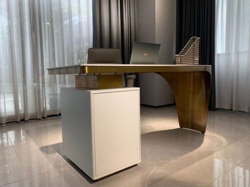 Biurko kremowo-złote ze stali nierdzewnej Matrix Premium 140x70x75 na Arena.pl