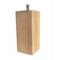 Noga meblowa bukowa drewniana KWADRATOWA 4.8x4.8 18 cm prosta surowa M8