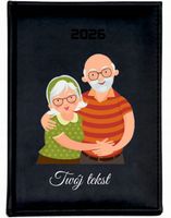 KALENDARZ A5 2026 DZIENNY NADRUK prezent na dzień babci dziadka twój tekst