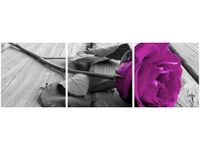 90X30CM WYRAZISTA RÓŻA TRÓJ OBRAZ