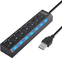 rozdzielacz usb hub 2.0, rozgałęziacz, z 7 portami, osobne włączniki