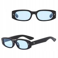 OKULARY PRZECIWSŁONECZNE UV400 Czarno/niebieski damskie męskie+ETUI+ŚCIERKA