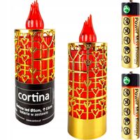 ŚWIECA LED NA BATERIE AŻUROWA WKŁAD LED ZNICZ ZNICZY ŚWIECZKA 15CM WYSOKA