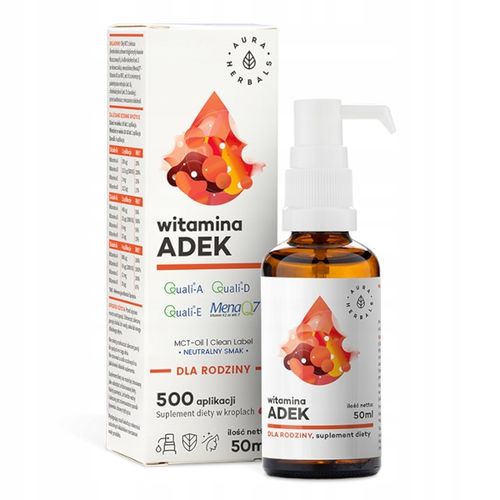 AURA HERBALS WITAMINA ADEK A+D3+E+K2 MK7 KROPLE na Arena.pl