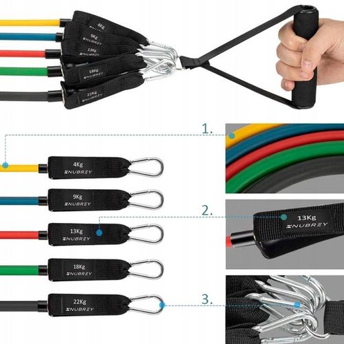 Zestaw Ekspanderów 5 Gum Oporowych do Ćwiczeń na Arena.pl