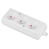 GNIAZDO POTRÓJNE 16A 250V ROZBIERALNE B/U BIAŁE - VT-302-0030