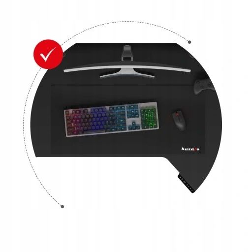 Biurko Gamingowe Elektryczne Regulowane Narożne zdjęcie 9