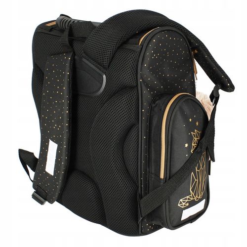 TORNISTER SZKOLNY PLECAK DLA DZIEWCZYNKI ZŁOTY KOTEK FUTERKO 5 elementów na Arena.pl