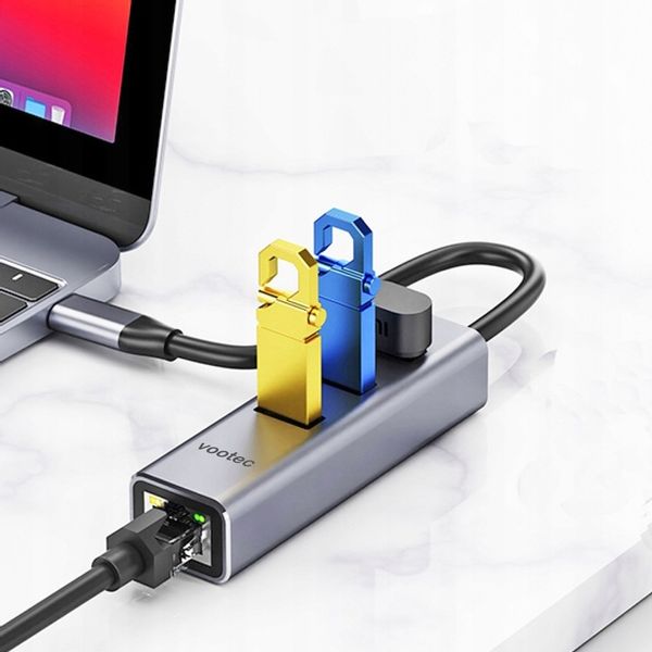 ADAPTER HUB KARTA SIECIOWA ETHERNET LAN USB 1000 Mbps RJ45 GIGABIT SZYBKA zdjęcie 3