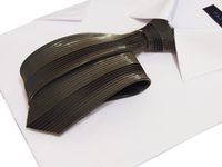 Czarno-stalowy KRAWAT śledź mocno błyszczący stare srebro