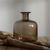 Przezroczysty Wazon Szklany -  Hydroponika - DOSKONAŁA OZDOBA Salonu Brązowy S