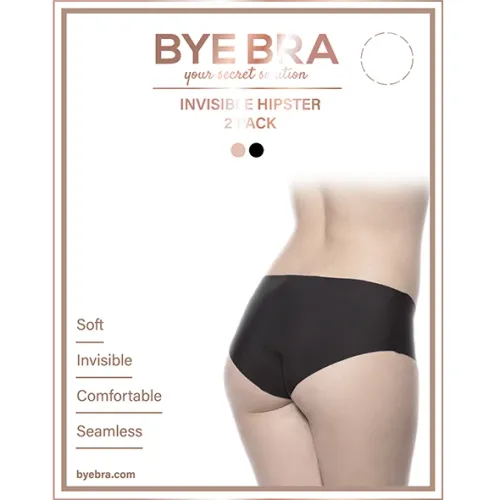 bye bra invisible hipster xl - bezszwowe majtki 2-pack nude & black na Arena.pl
