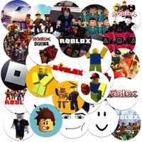 NAKLEJKI NA ZESZYT NALEPKA Z POSTACIAMI KÓŁKO ROBLOX WZORY 23EL