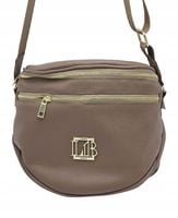 Laura Biaggi - duża nerka saszetka listonoszka brązowy fango groszek KB206