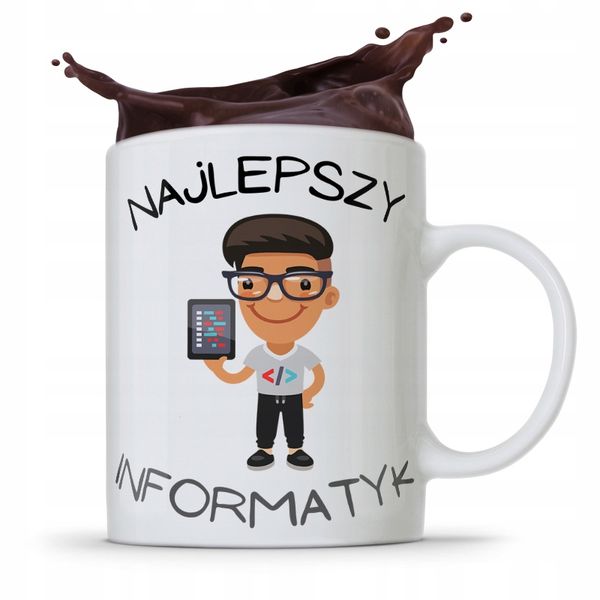 Kubek Informatyka Programisty Najlepszy Informatyk Z Nadrukiem Ze Zdjęciem zdjęcie 1
