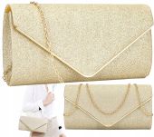 Złota Torebka Wieczorowa Kopertówka Wizytowa Mała