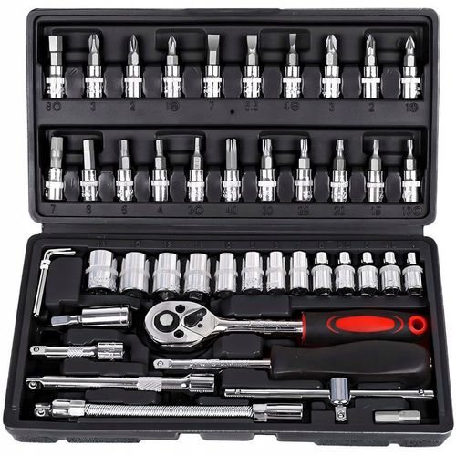 ZESTAW KLUCZY NASADOWYCH NARZĘDZIE NASADOWE GRZECHOTKA NASADKI 46 EL BITY na Arena.pl