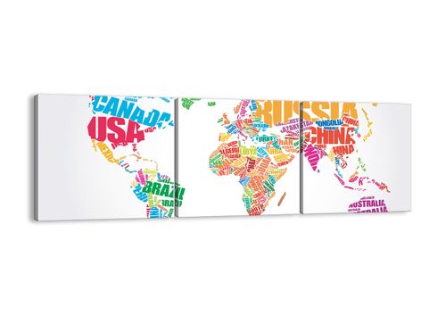 Obraz Na Płótnie - Mapa Kontynent - 150X50 Cm - Ca150X50-2860 na Arena.pl