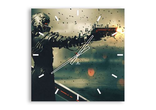 Zegar Ścienny - Robot Walka Broń - 60X60 Cm - C3Ac60X60-3196 na Arena.pl