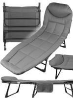 Łóżko Turystyczne Leżak Składany z Poduszką