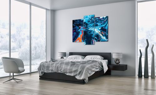 Obraz Na Płótnie - Abstrakcja Błękit  - 130X100 Cm - Cb130X100-4085 na Arena.pl