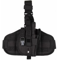 Kabura na pistolet z mocowaniem na udo "Molle" czarna prawa
