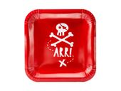 Talerzyki papierowe piraci, pirackie przyjęcie urodzinowe 6szt.