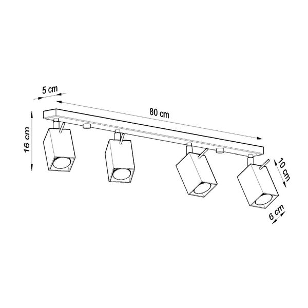 Plafon MERIDA 4L biały zdjęcie 4