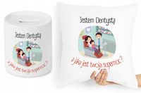 Dla Dentysty Zestaw Poduszka + Skarbonka Prezent Z Nadrukiem Ze Zdjęciem