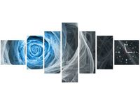 70CM 160CM ZEGAR 7 ELEME BŁĘKITNA RÓŻA KTALNA DRUK OBRAZ