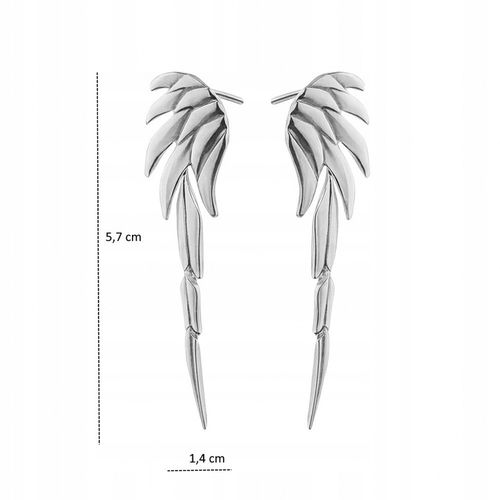 Kolczyki srebrne wiszące długie Skrzydła Anioła Srebro pr925 + Pudełko na Arena.pl