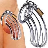 Stalowy Męski Pas Cnoty Bdsm Z Kłódką Na Kluczyk