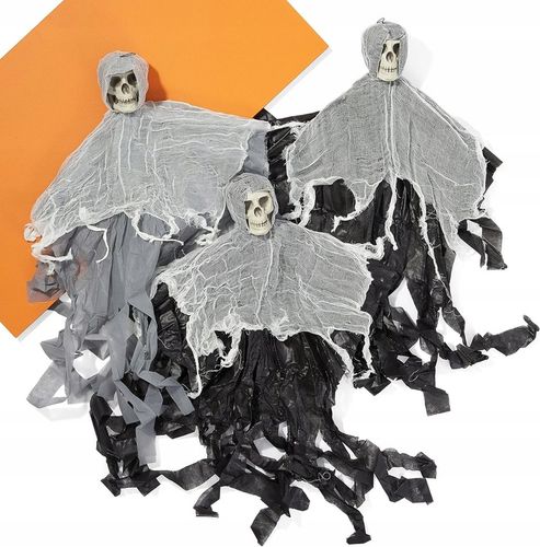 DEKORACJA HALLOWEN WISZĄCE SZKIELETY DŁUGIE 90CM ZESTAW 3 SZTUKI na Arena.pl
