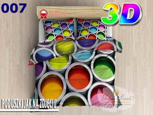 Pościel 3D bawełna satyna 160x200 cm PUSZKI Z FARBĄ na Arena.pl