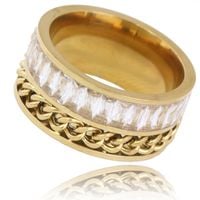 Pierścionek Stal Chirurgiczna Platerowana Złotem Pst784, Rozmiar : Us6 Eu11