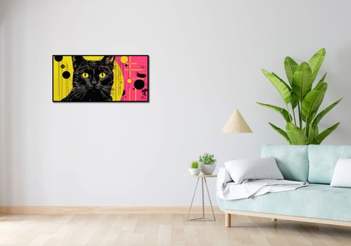 Plakat 91,3x44,5cm Neonowy Kocur na Arena.pl