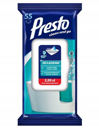 PRESTO ZESTAW MIX 4x Ściereczki chusteczki nawilżane mokre do domu 2w1 na Arena.pl